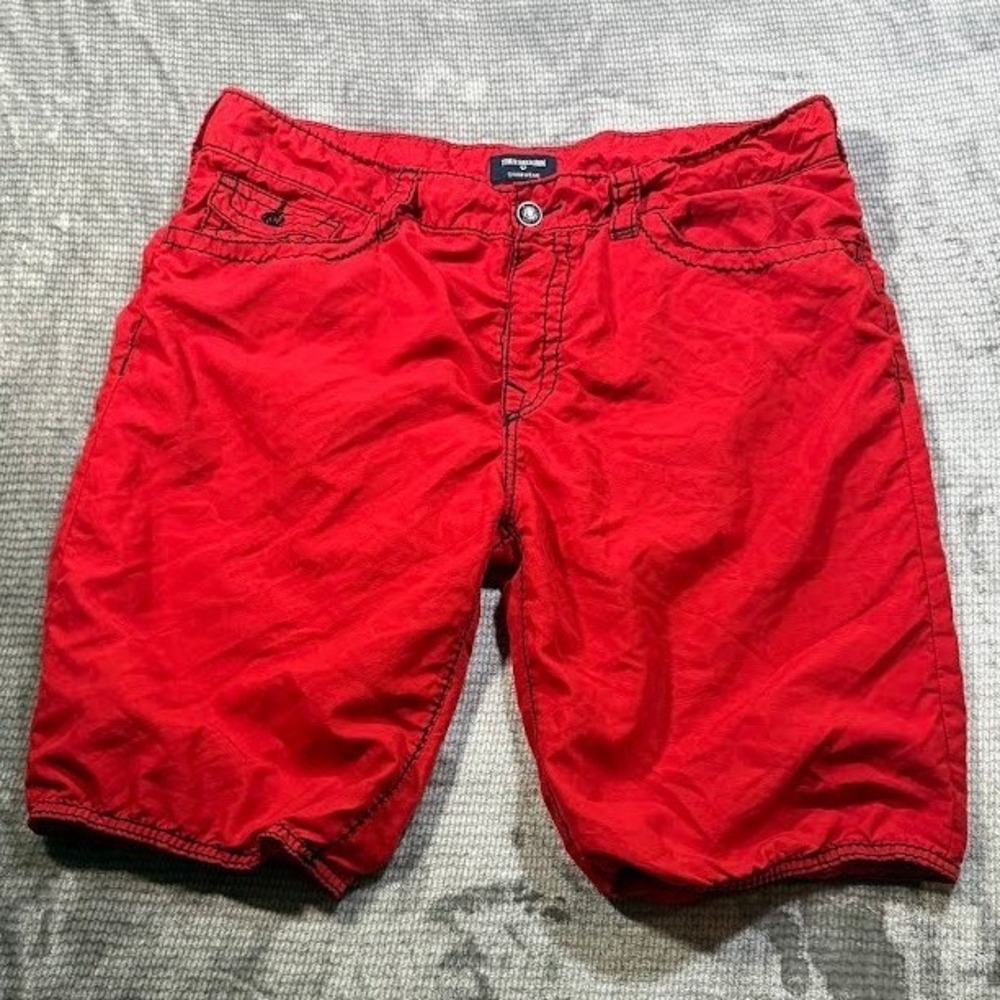 True Religion Red Men's Swim Board Shorts size 40